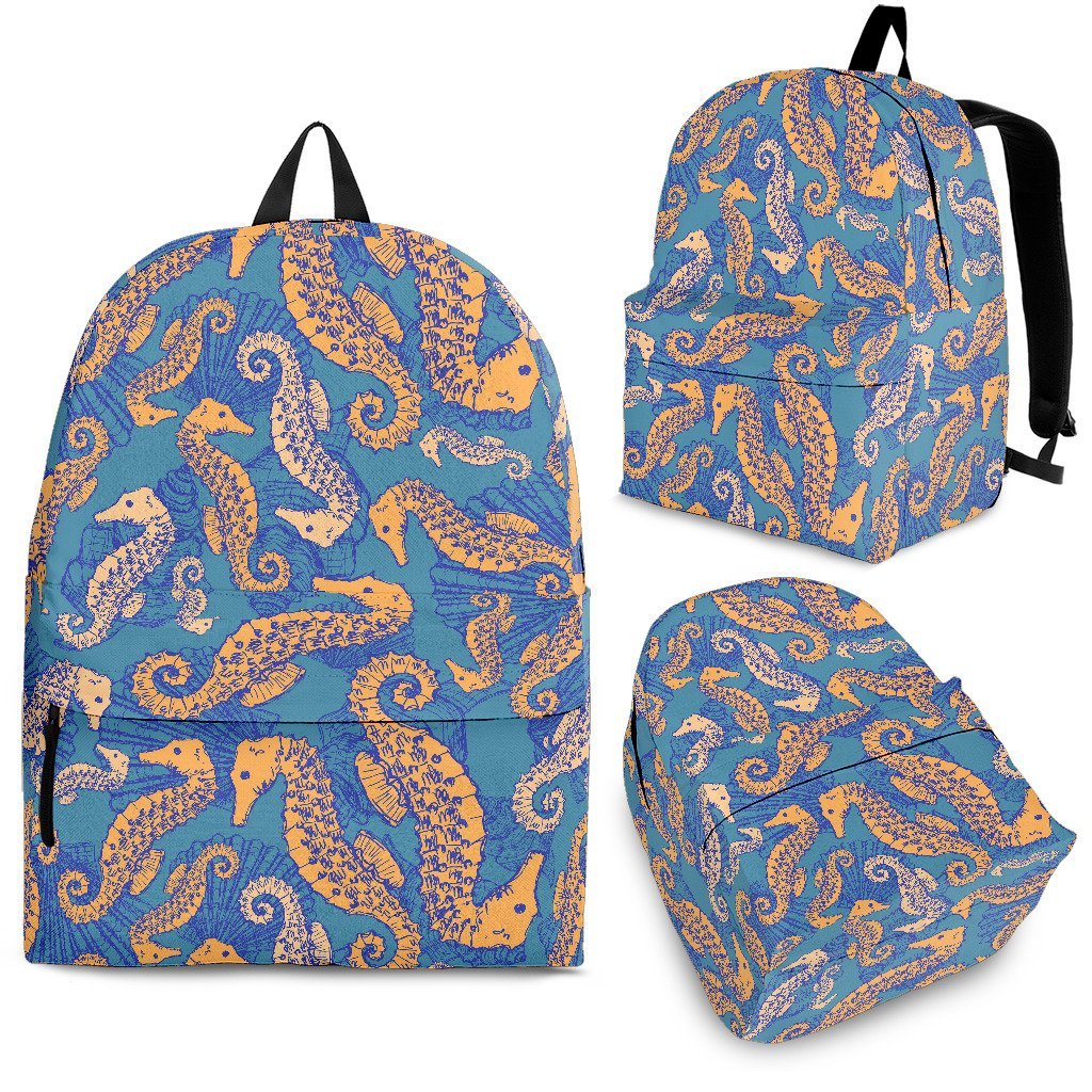 Pattern Print Seahorse Premium Backpack-grizzshop