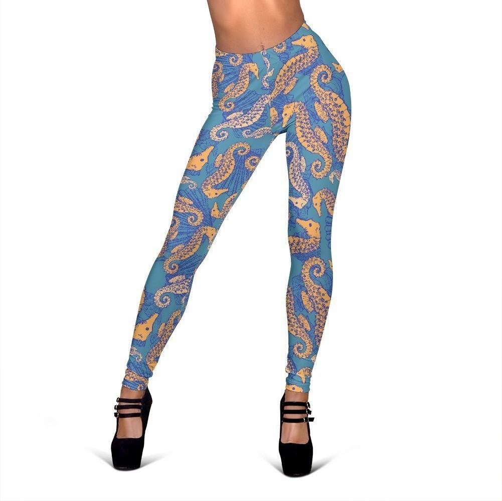 Pattern Print Seahorse Print Pattern Women Leggings-grizzshop