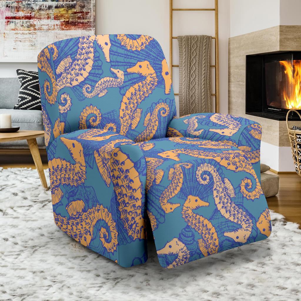 Pattern Print Seahorse Recliner Cover-grizzshop