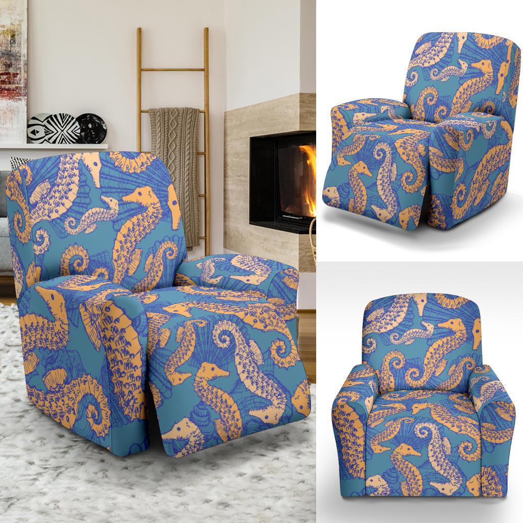 Pattern Print Seahorse Recliner Cover-grizzshop