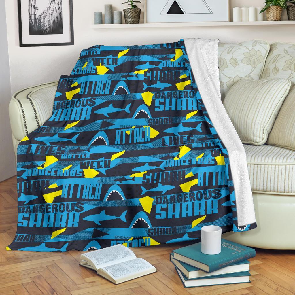 Pattern Print Shark Blanket-grizzshop