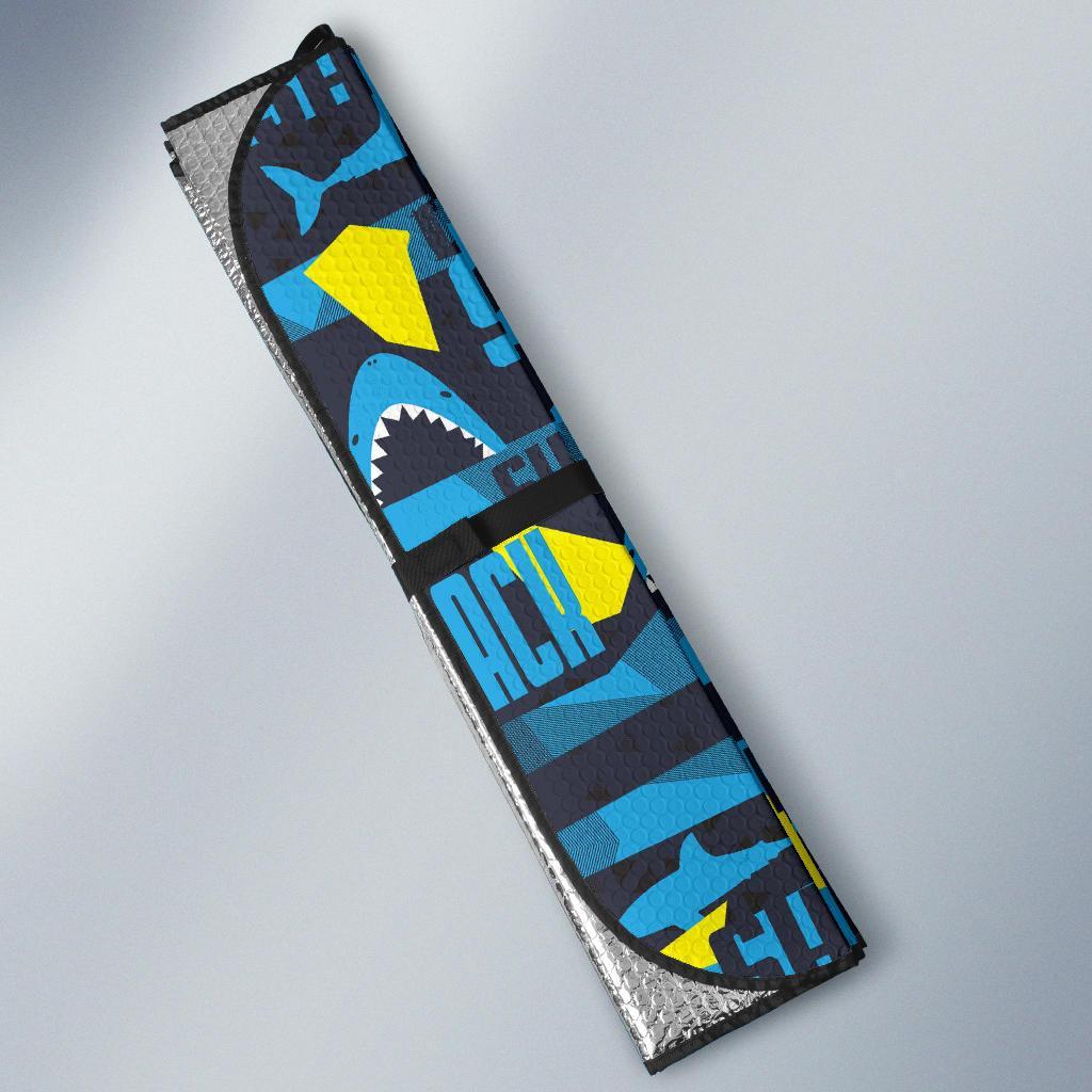 Pattern Print Shark Car Sun Shade-grizzshop