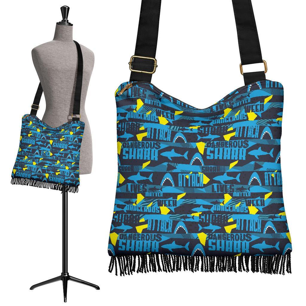 Pattern Print Shark Crossbody Bags-grizzshop