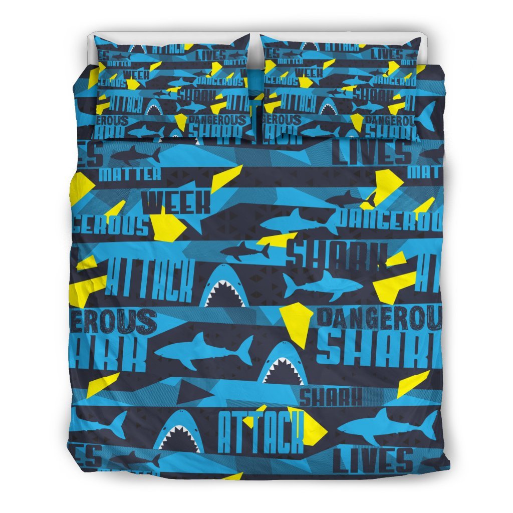 Pattern Print Shark Duvet Cover Bedding Set-grizzshop