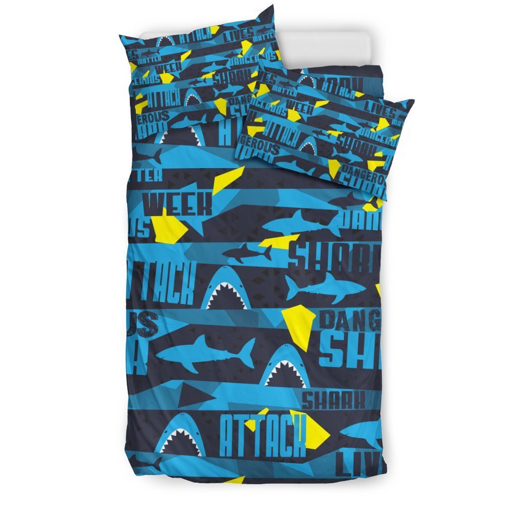 Pattern Print Shark Duvet Cover Bedding Set-grizzshop