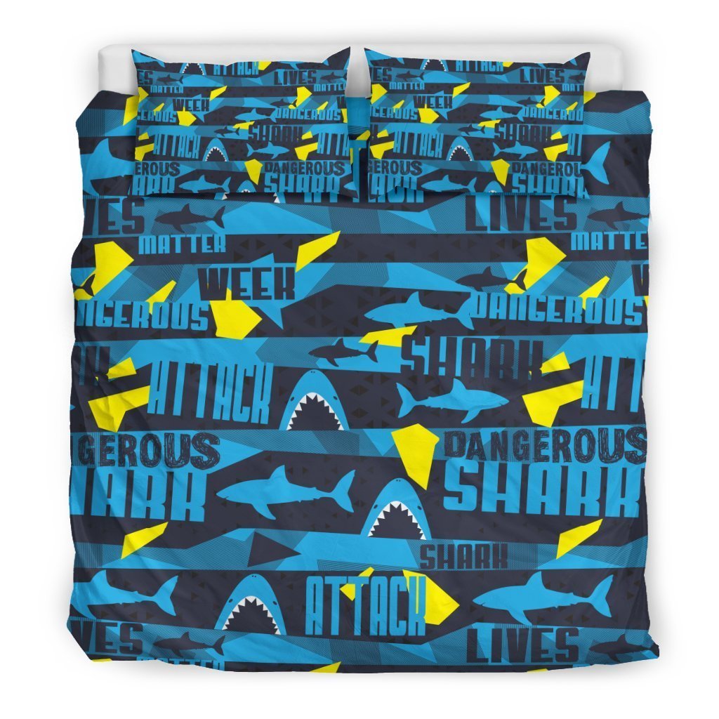 Pattern Print Shark Duvet Cover Bedding Set-grizzshop