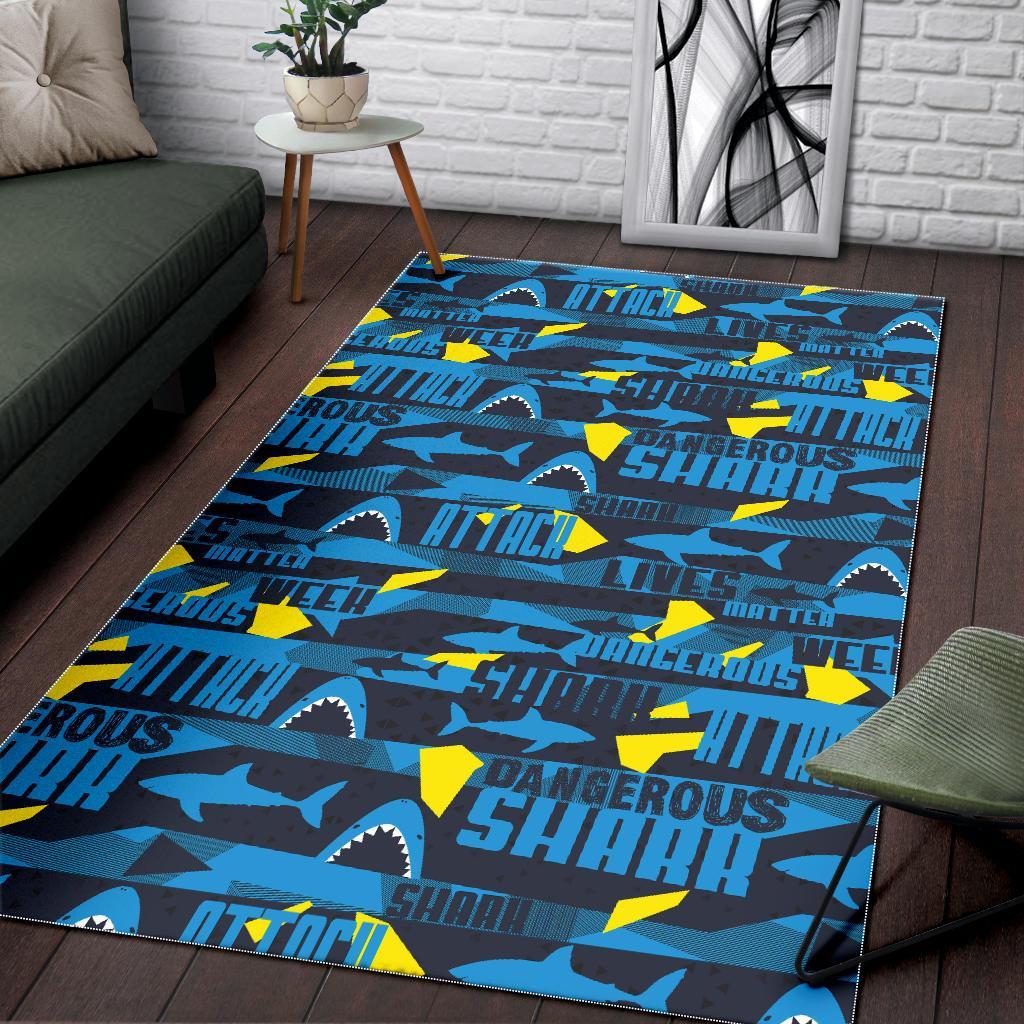 Pattern Print Shark Floor Mat-grizzshop