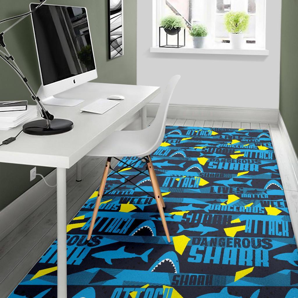 Pattern Print Shark Floor Mat-grizzshop