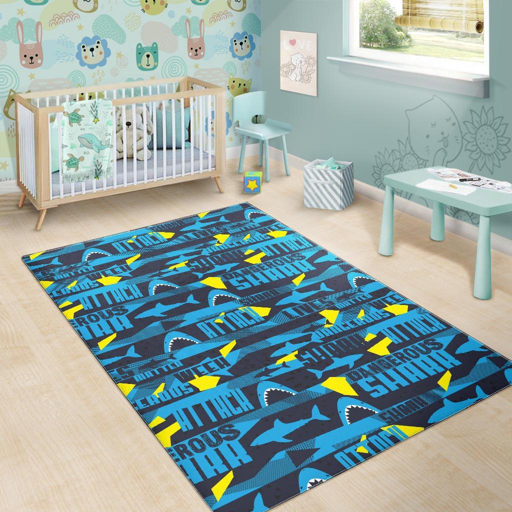 Pattern Print Shark Floor Mat-grizzshop