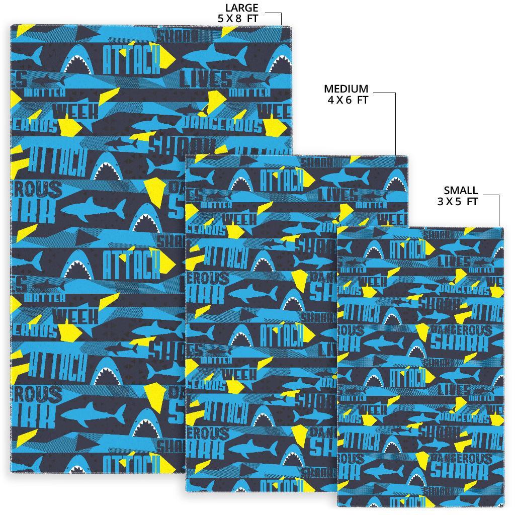 Pattern Print Shark Floor Mat-grizzshop