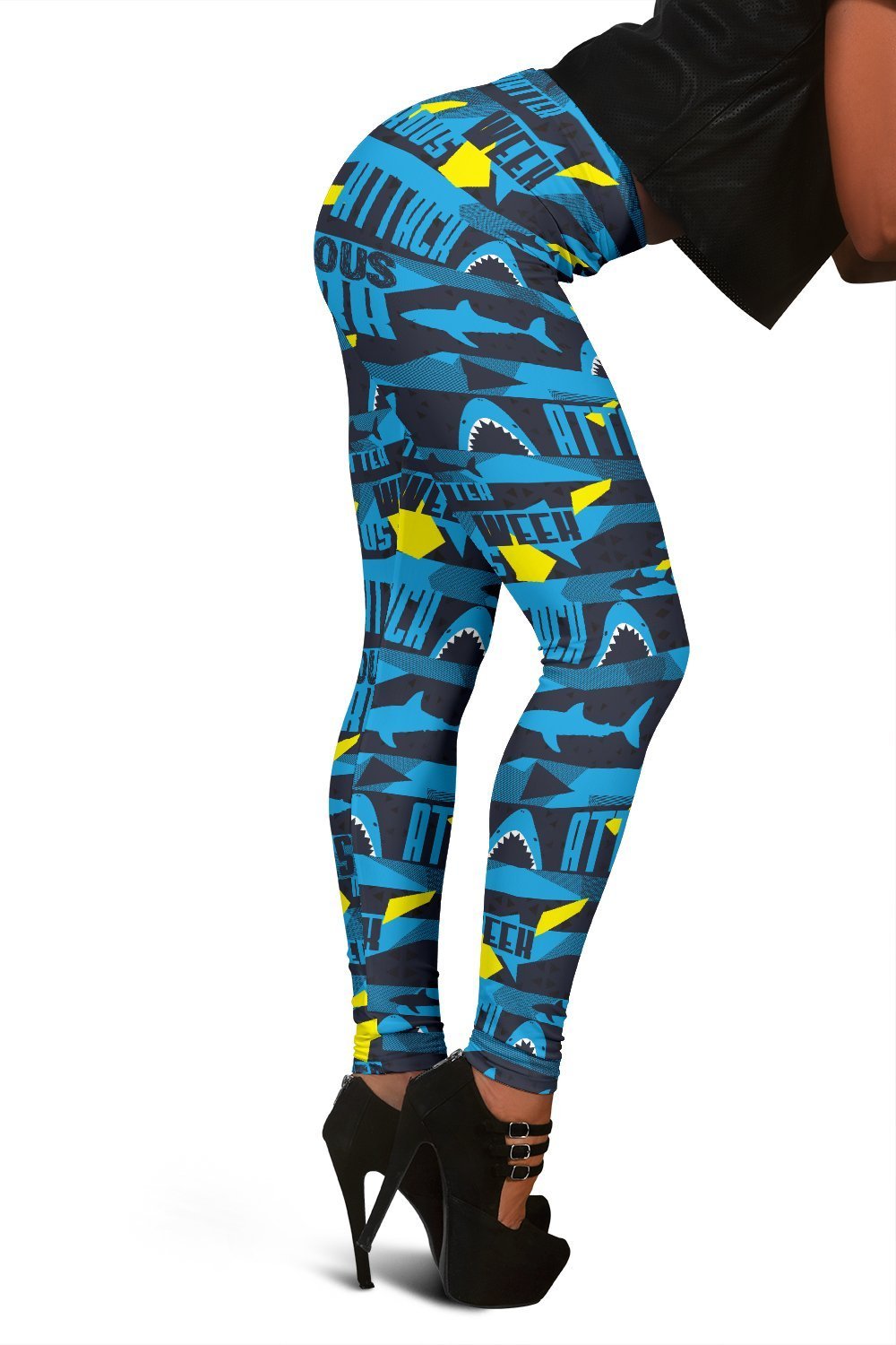 Pattern Print Shark Print Pattern Women Leggings-grizzshop