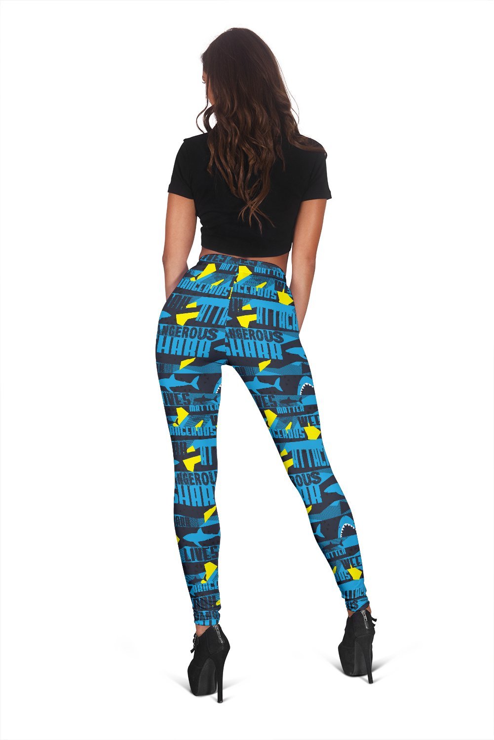 Pattern Print Shark Print Pattern Women Leggings-grizzshop