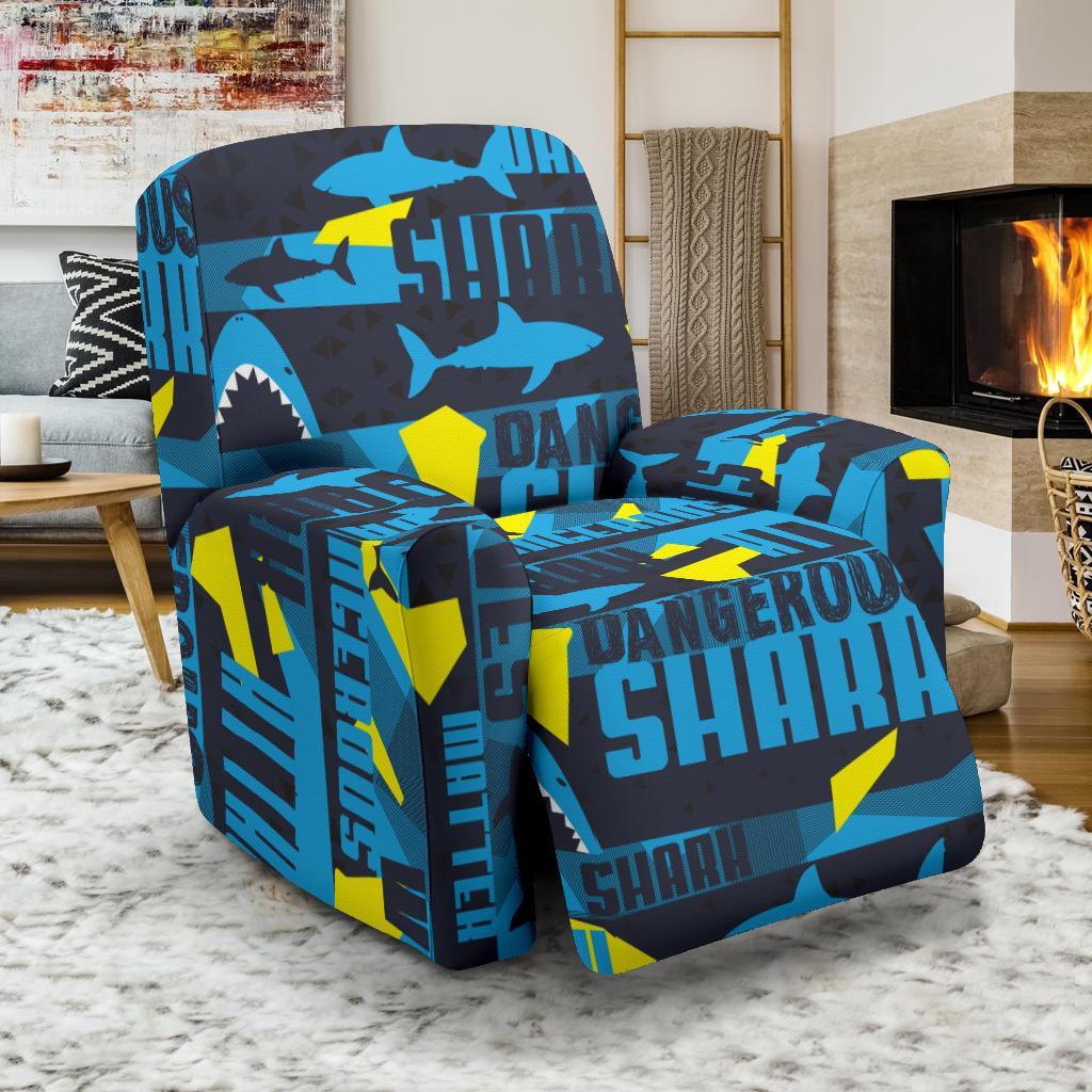 Pattern Print Shark Recliner Cover-grizzshop