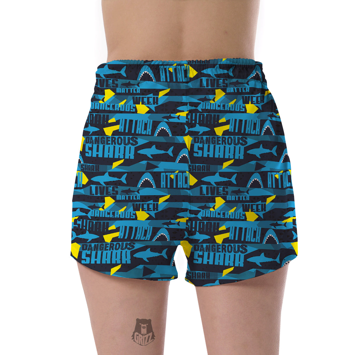 Pattern Print Shark Women's Shorts-grizzshop