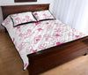 Pattern Print Sign Language Bed Set Quilt-grizzshop