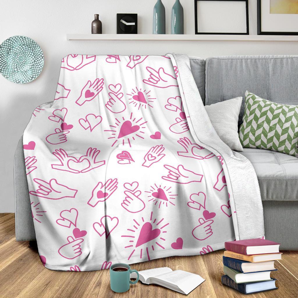 Pattern Print Sign Language Blanket-grizzshop