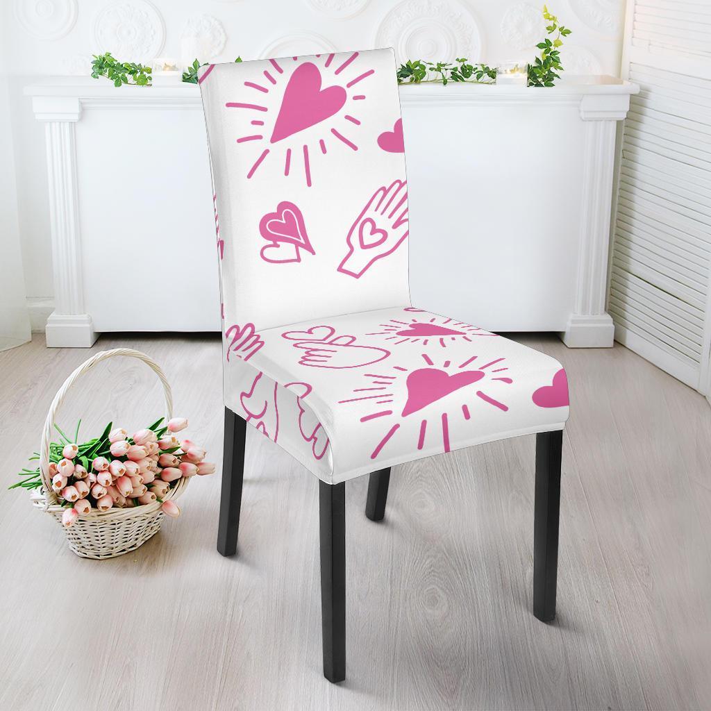 Pattern Print Sign Language Chair Cover-grizzshop