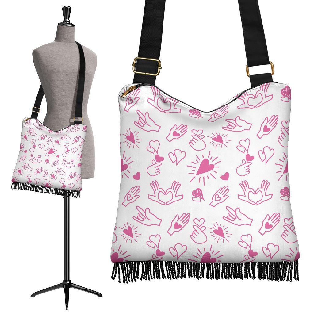 Pattern Print Sign Language Crossbody bags-grizzshop