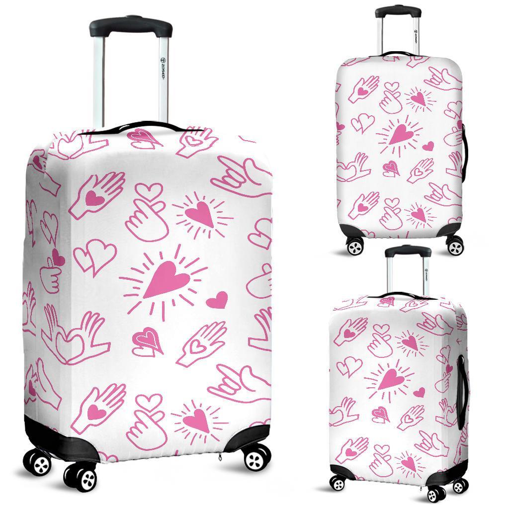 Pattern Print Sign Language Luggage Cover Protector-grizzshop