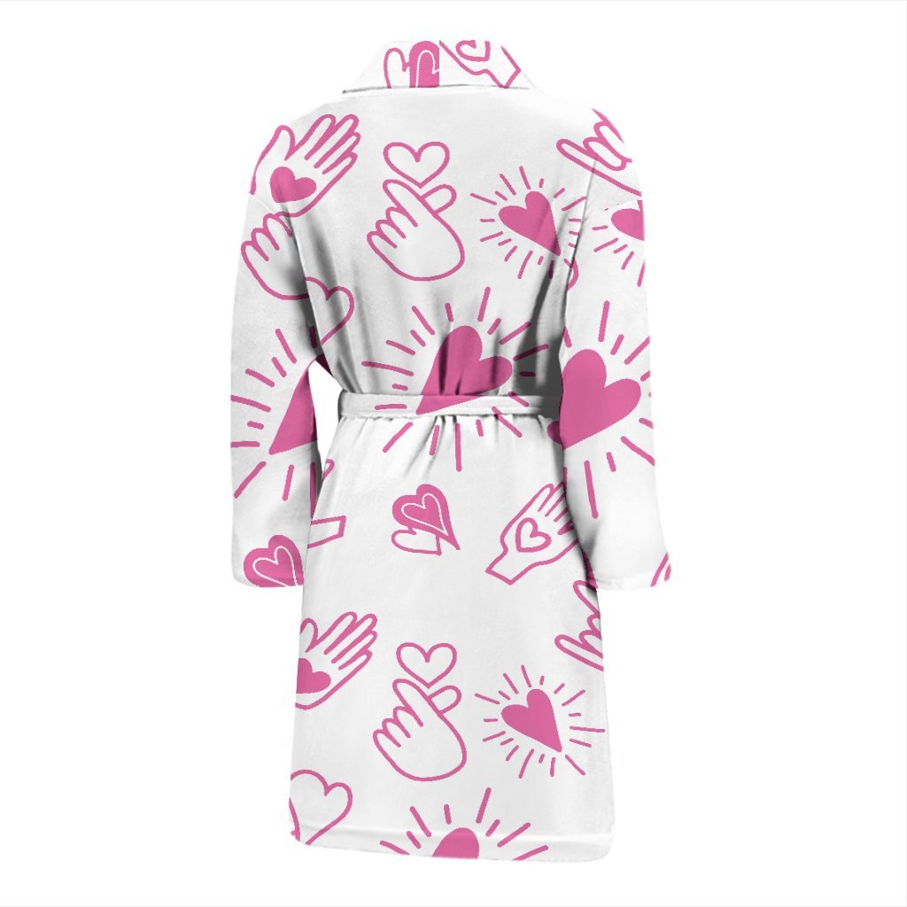 Pattern Print Sign Language Men Long Robe-grizzshop