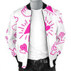 Pattern Print Sign Language Men's Bomber Jacket-grizzshop