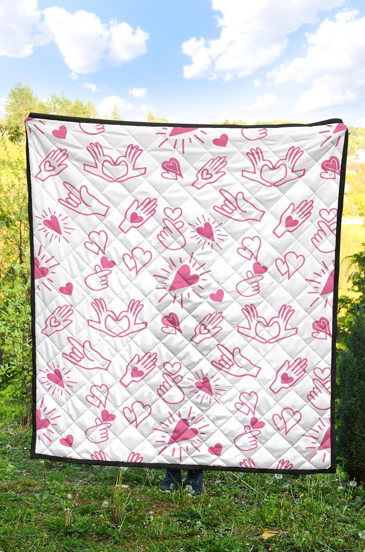 Pattern Print Sign Language Quilt-grizzshop