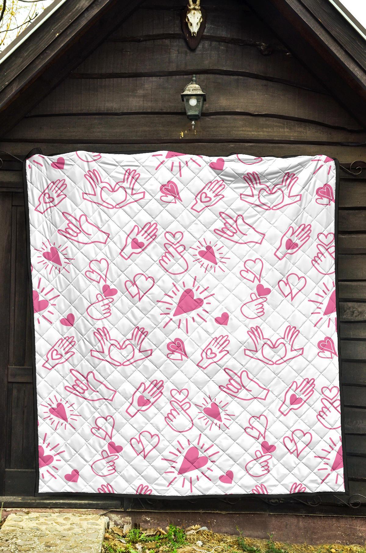 Pattern Print Sign Language Quilt-grizzshop