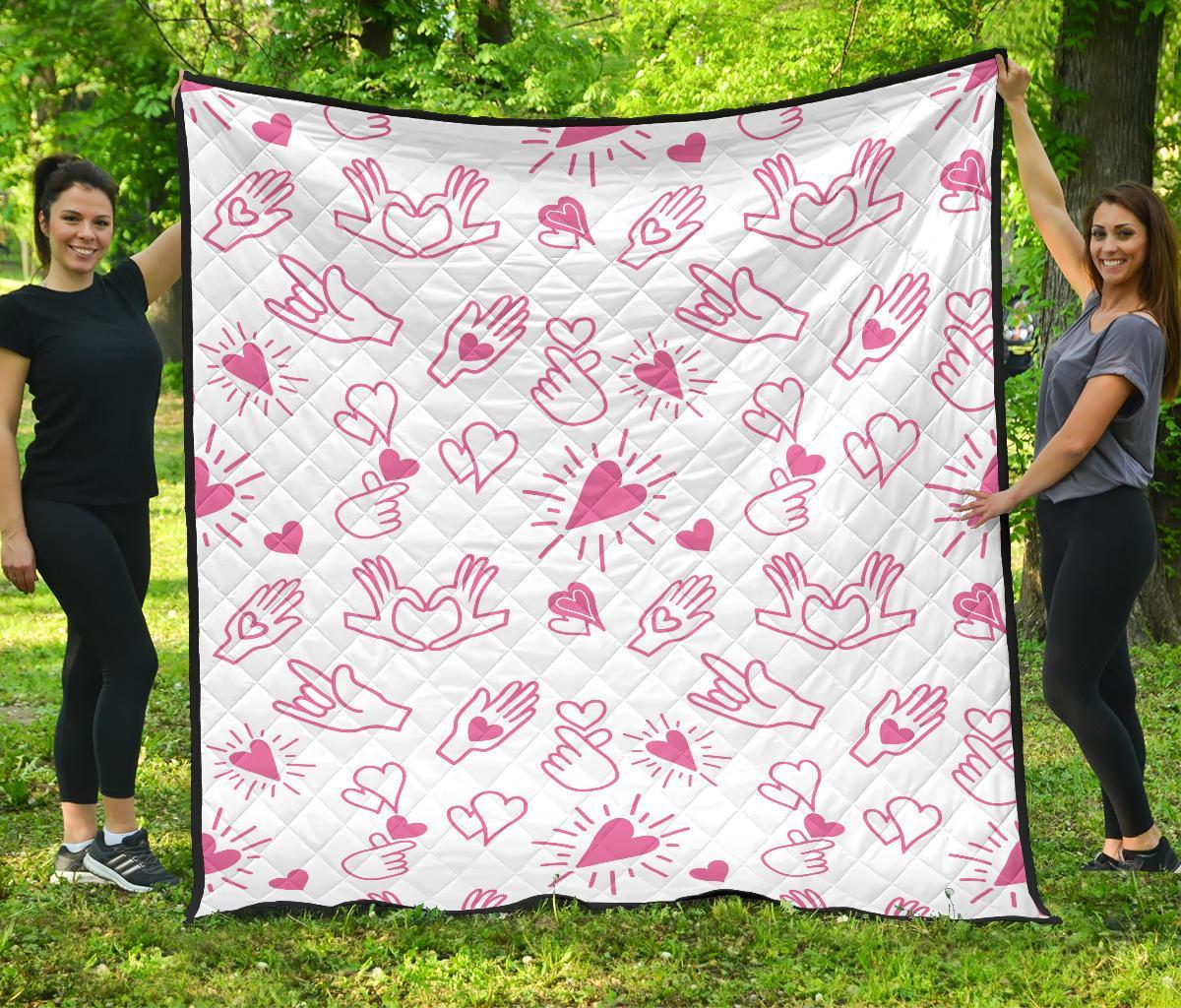 Pattern Print Sign Language Quilt-grizzshop