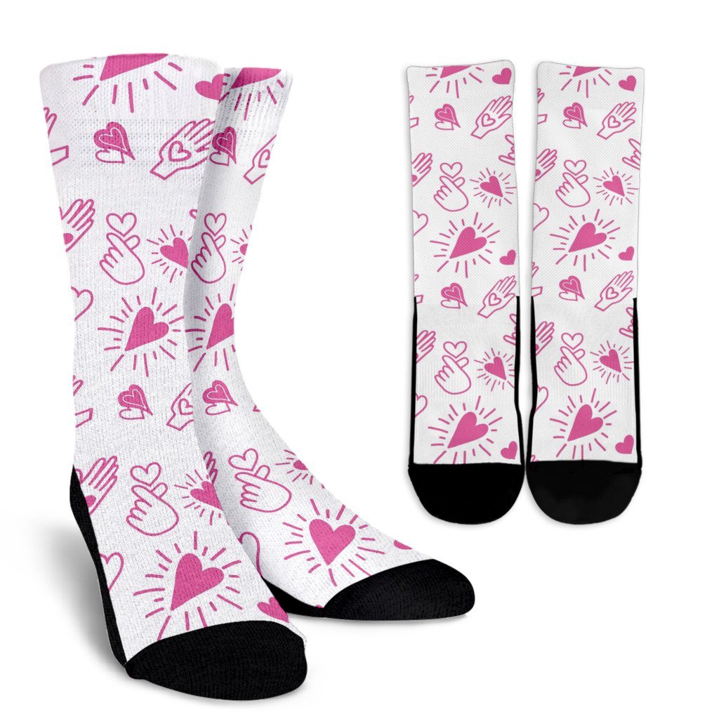 Pattern Print Sign Language Unisex Crew Socks-grizzshop