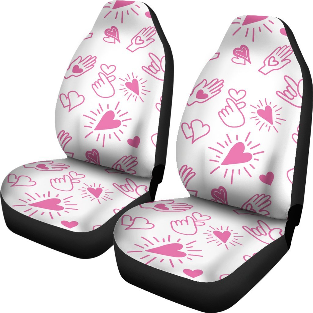 Pattern Print Sign Language Universal Fit Car Seat Covers-grizzshop