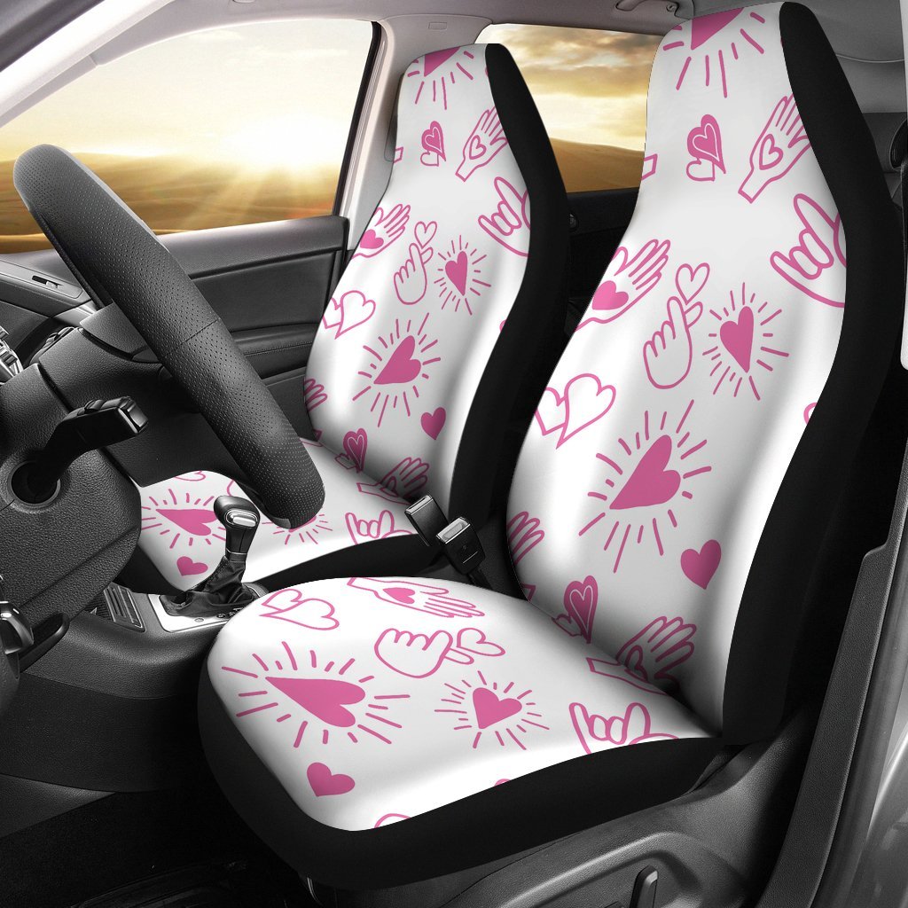 Pattern Print Sign Language Universal Fit Car Seat Covers-grizzshop