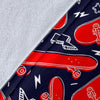 Pattern Print Skateboard Blanket-grizzshop