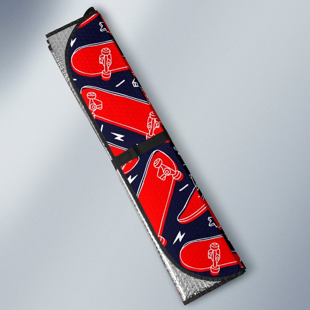 Pattern Print Skateboard Car Sun Shade-grizzshop