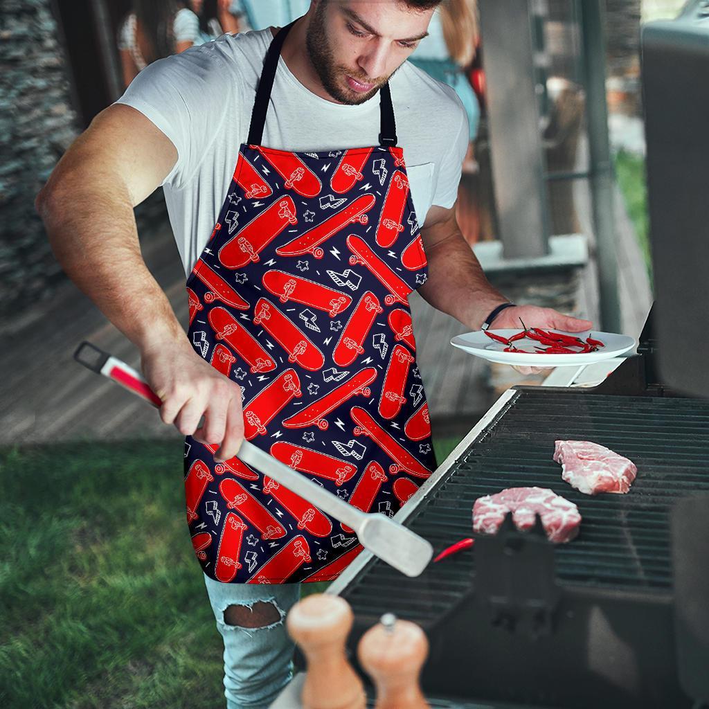 Pattern Print Skateboard Men's Apron-grizzshop