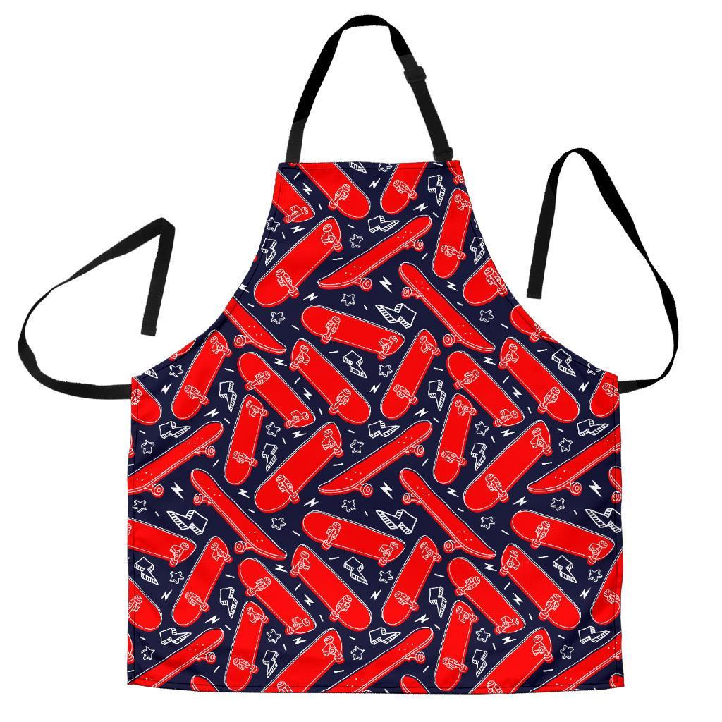 Pattern Print Skateboard Men's Apron-grizzshop