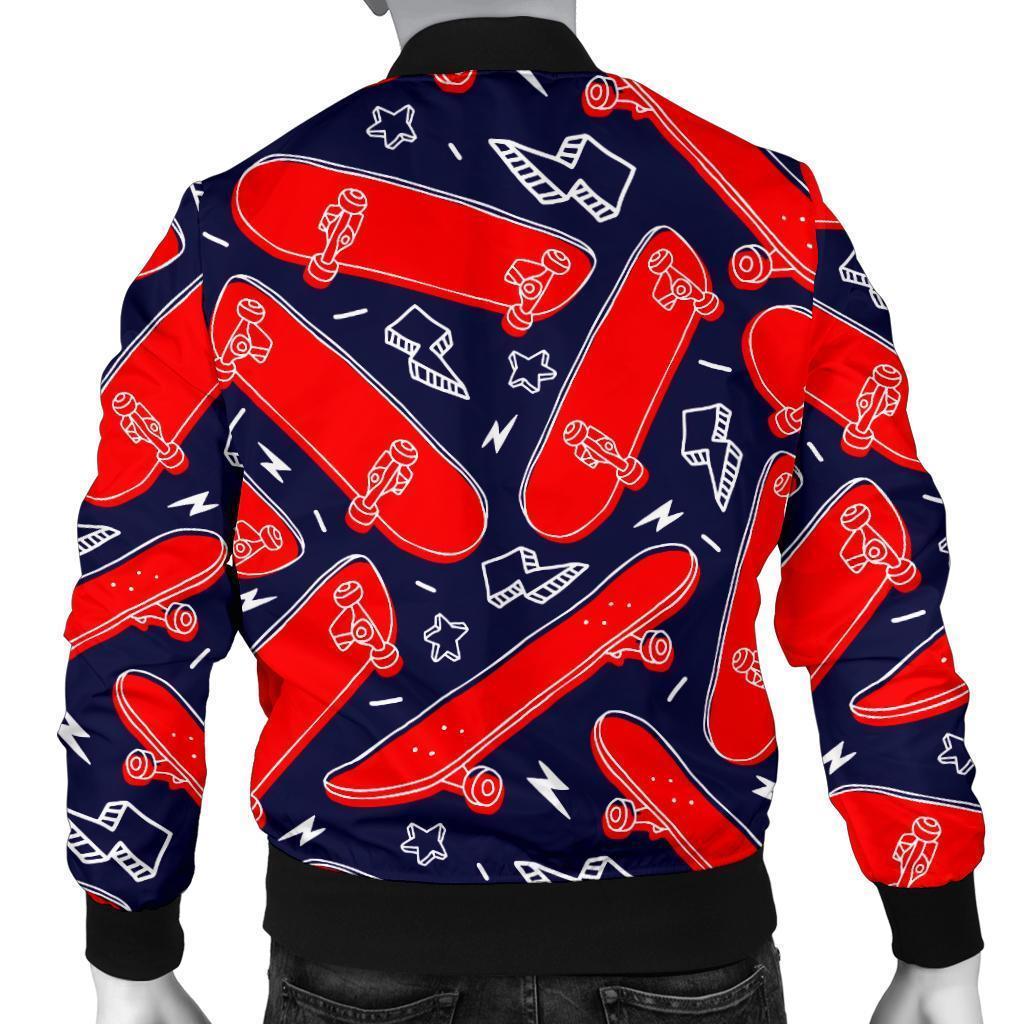 Pattern Print Skateboard Men's Bomber Jacket-grizzshop