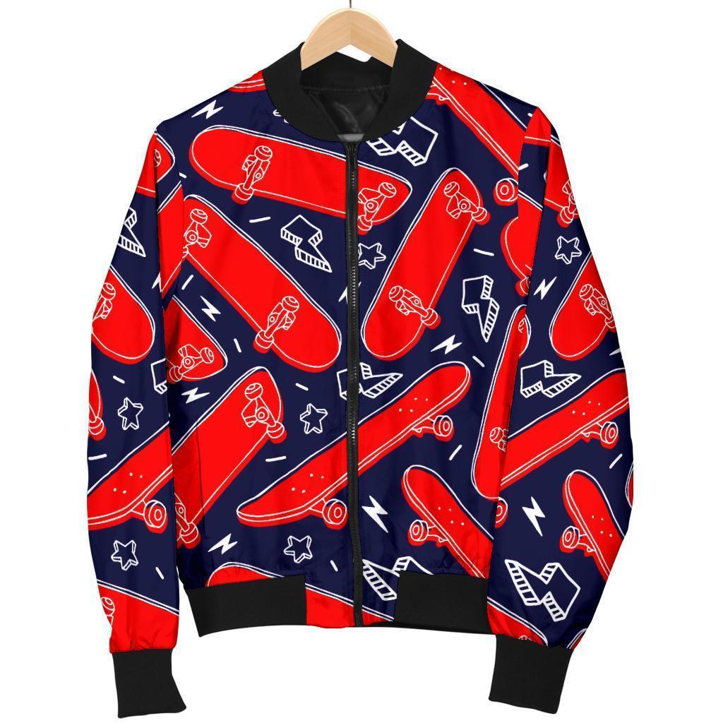 Pattern Print Skateboard Men's Bomber Jacket-grizzshop