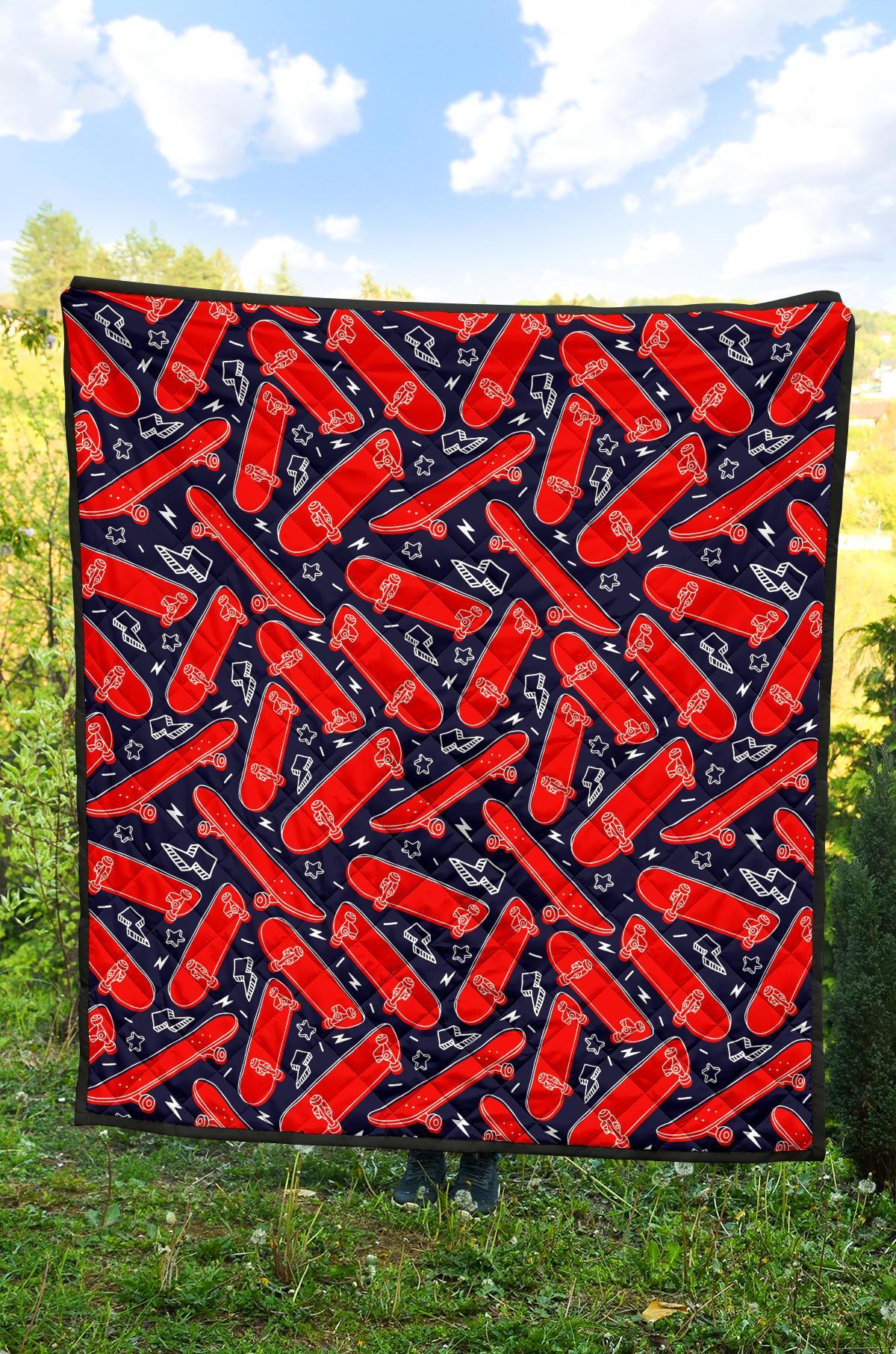 Pattern Print Skateboard Quilt-grizzshop