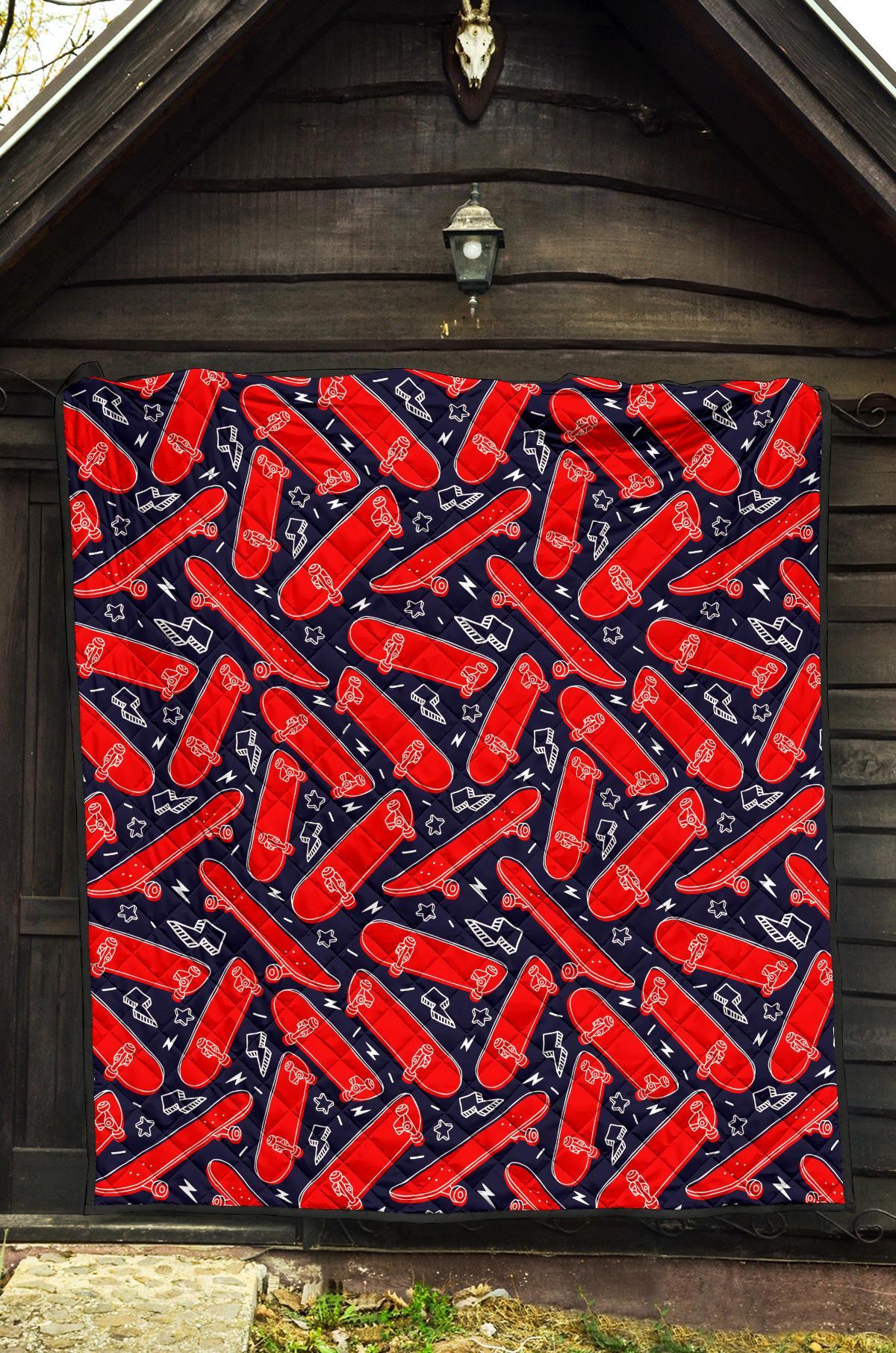 Pattern Print Skateboard Quilt-grizzshop