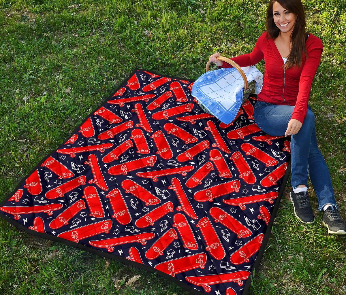 Pattern Print Skateboard Quilt-grizzshop