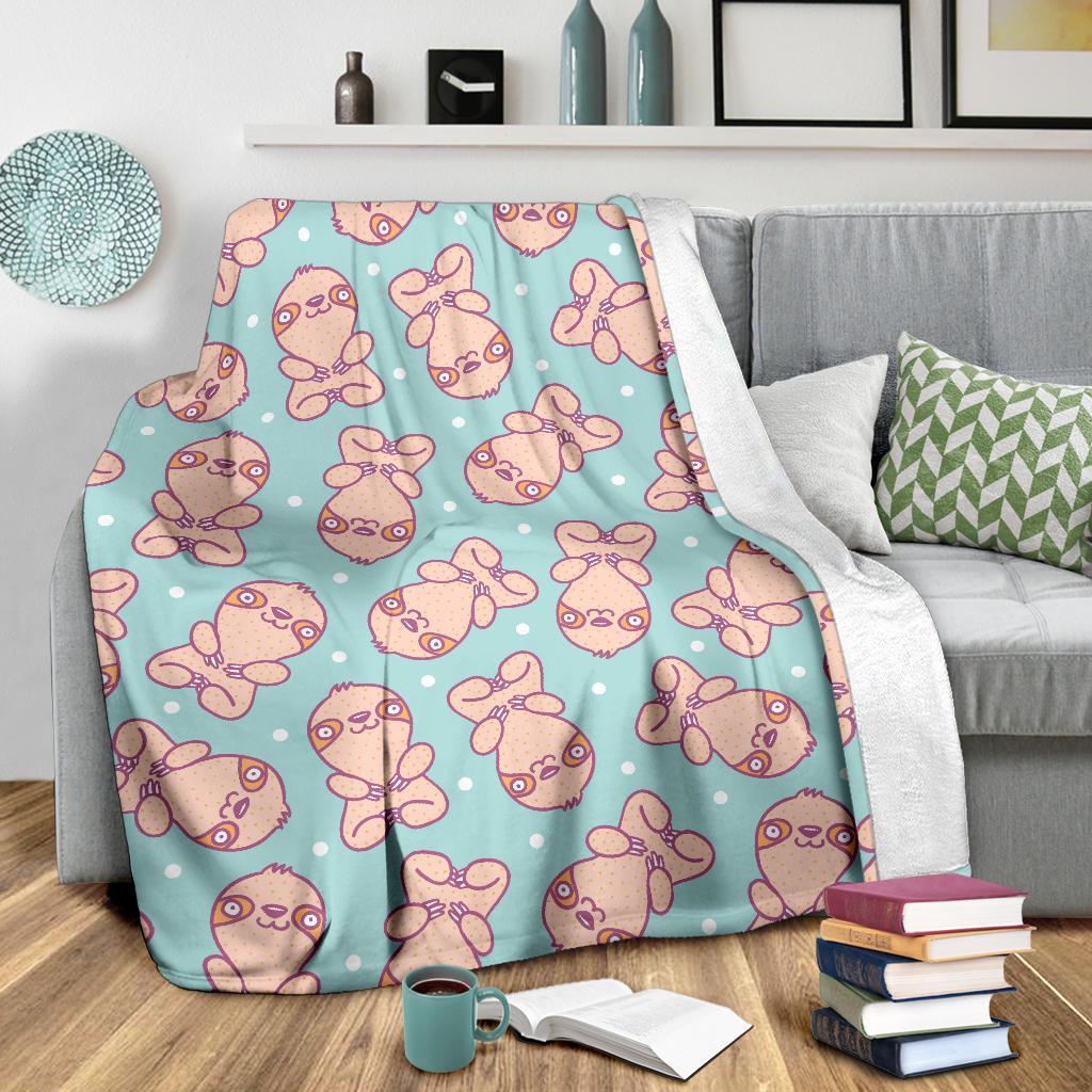 Pattern Print Sloth Blanket-grizzshop