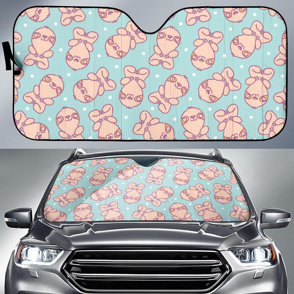 Pattern Print Sloth Car Sun Shade-grizzshop