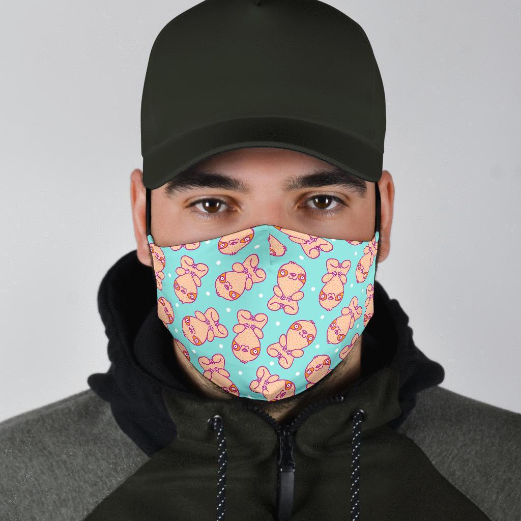 Pattern Print Sloth Face Mask-grizzshop