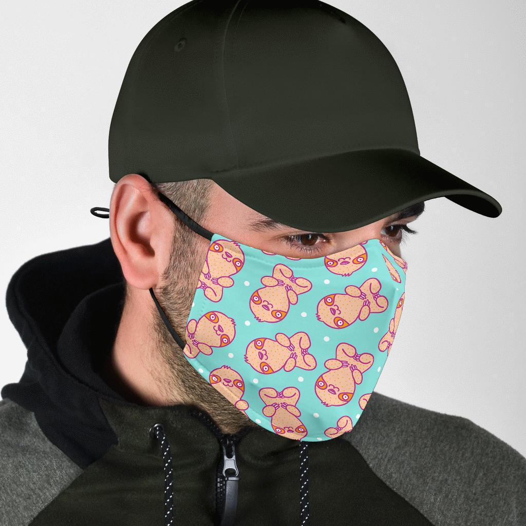 Pattern Print Sloth Face Mask-grizzshop