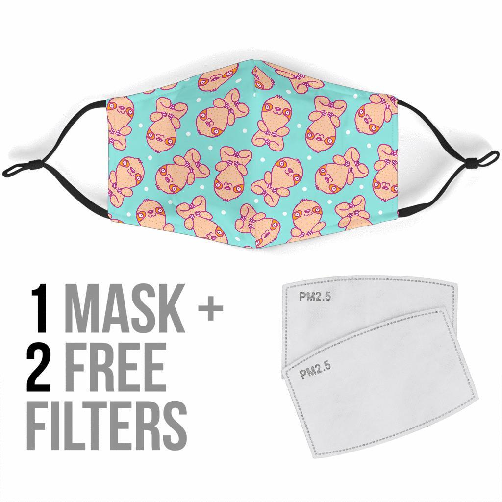 Pattern Print Sloth Face Mask-grizzshop