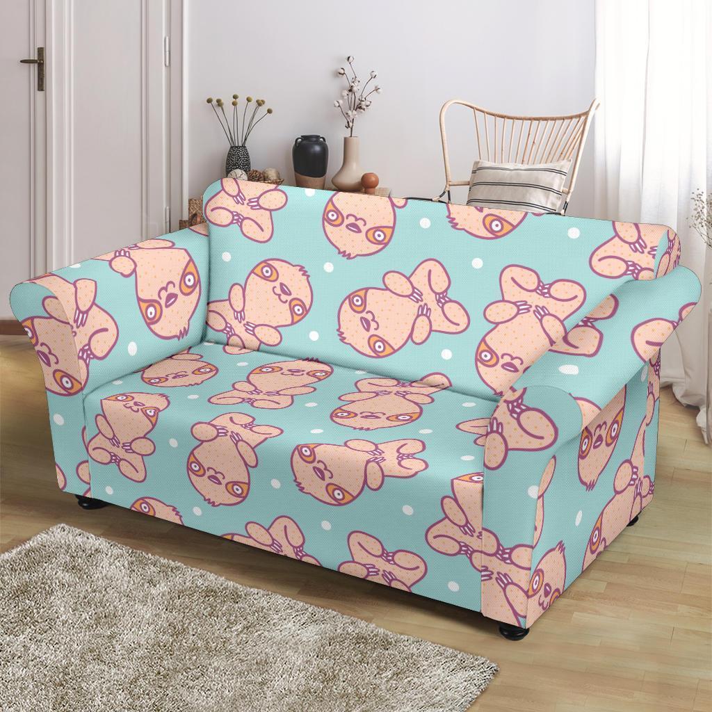 Pattern Print Sloth Loveseat Cover-grizzshop