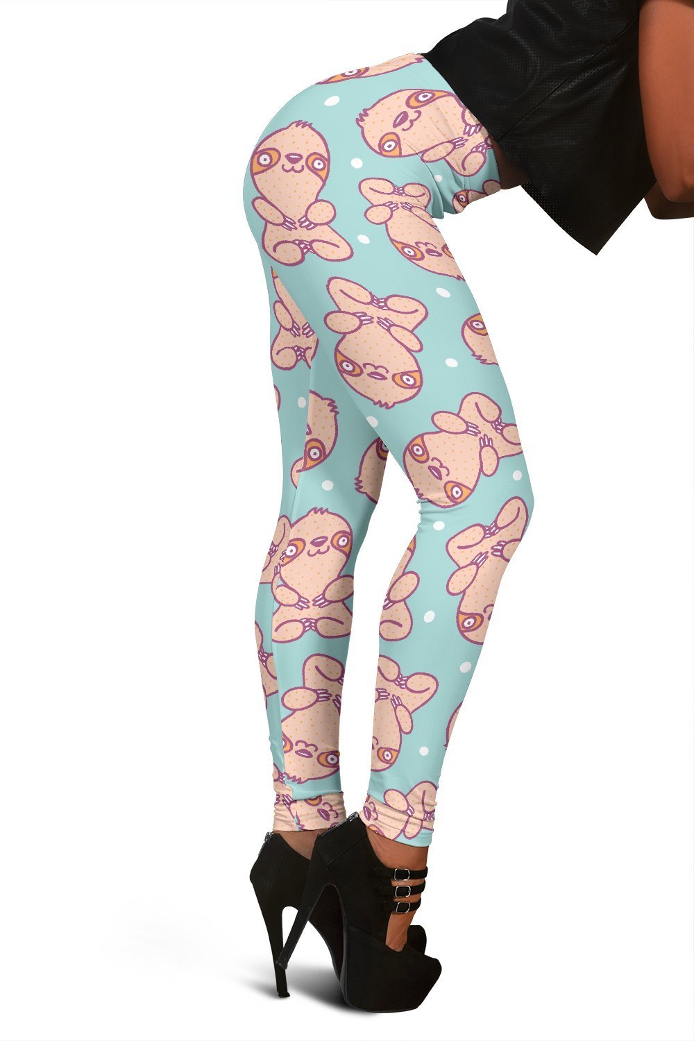 Pattern Print Sloth Print Pattern Women Leggings-grizzshop