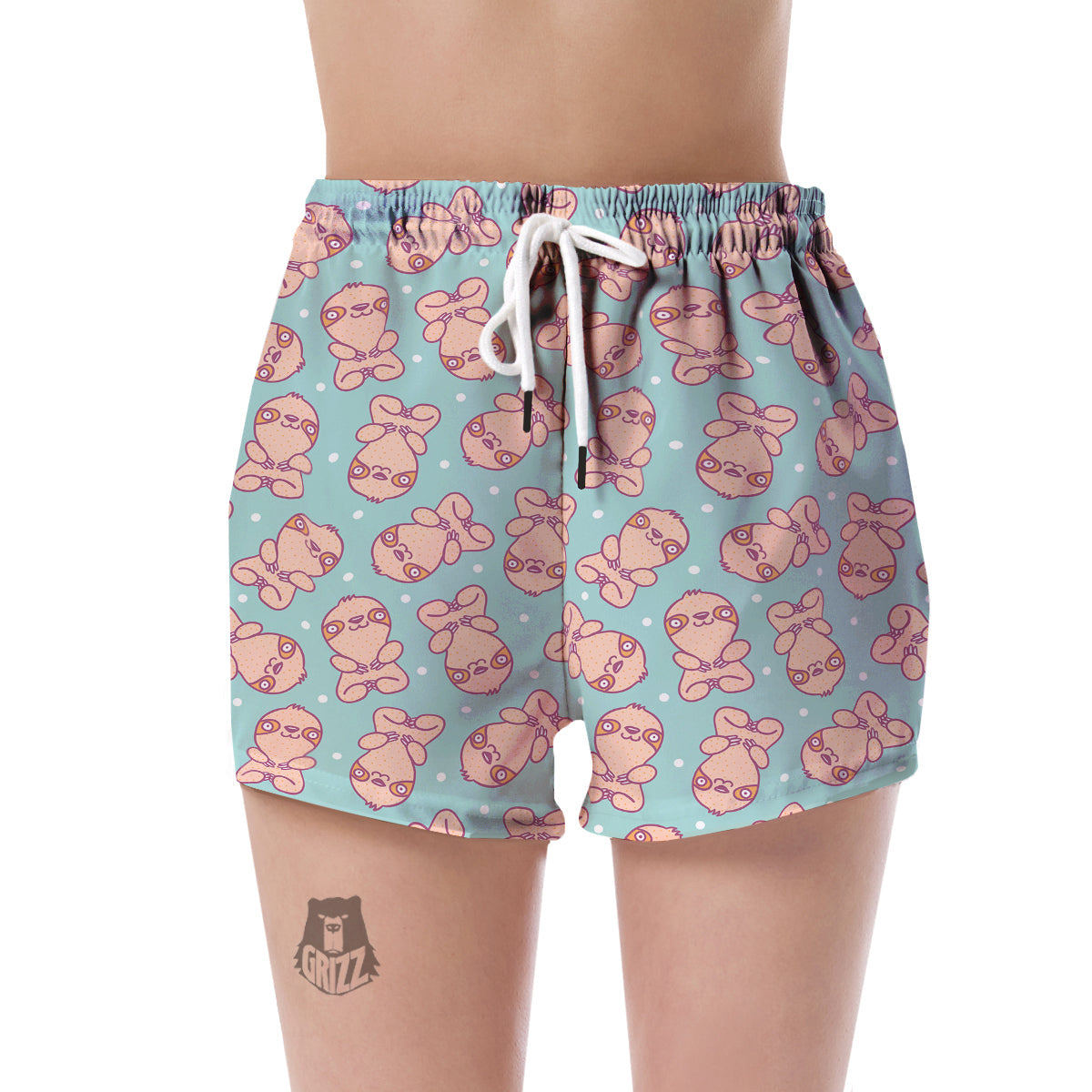 Pattern Print Sloth Women's Shorts-grizzshop