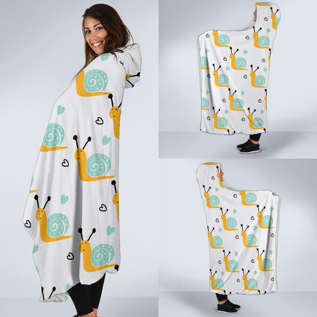 Pattern Print Snail Hooded Blanket-grizzshop