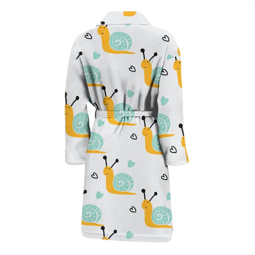 Pattern Print Snail Men Long Robe-grizzshop